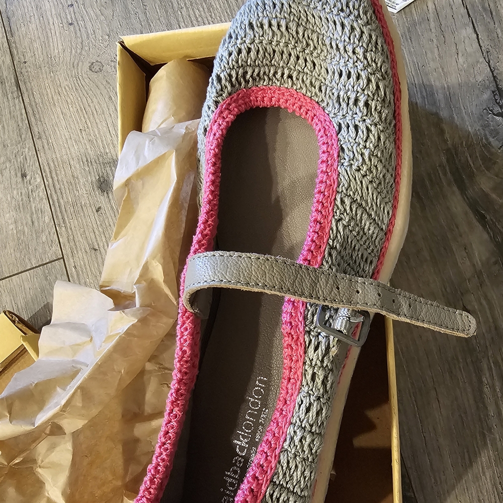 Women's Gray and Pink Loafers - Picture 8 of 9